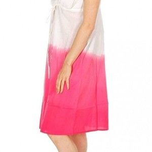 PROVOGUE Large Dip Dye Cotton Sleeveless White/Pink Sundress
